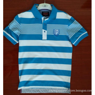 Yarn Dyed Short Sleeve Hidden Placket Polo Shirts